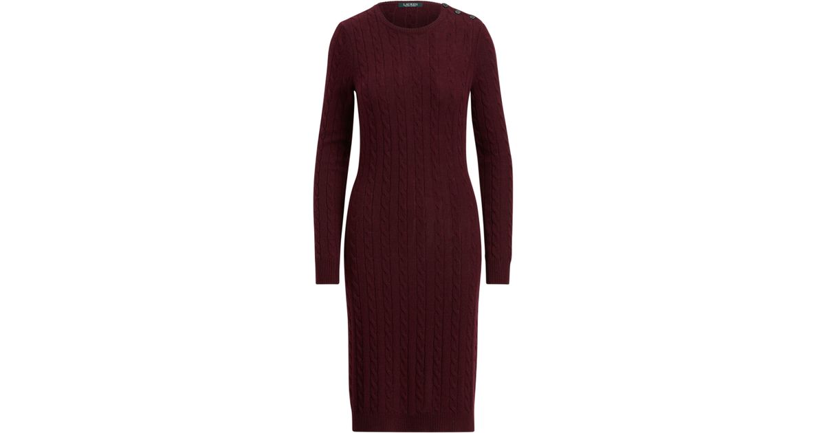 red cable knit sweater dress