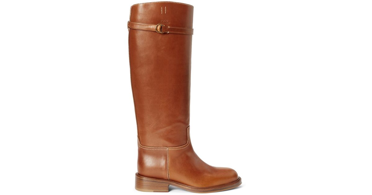 Ralph Lauren Vachetta Leather Riding Boot in Brown Lyst