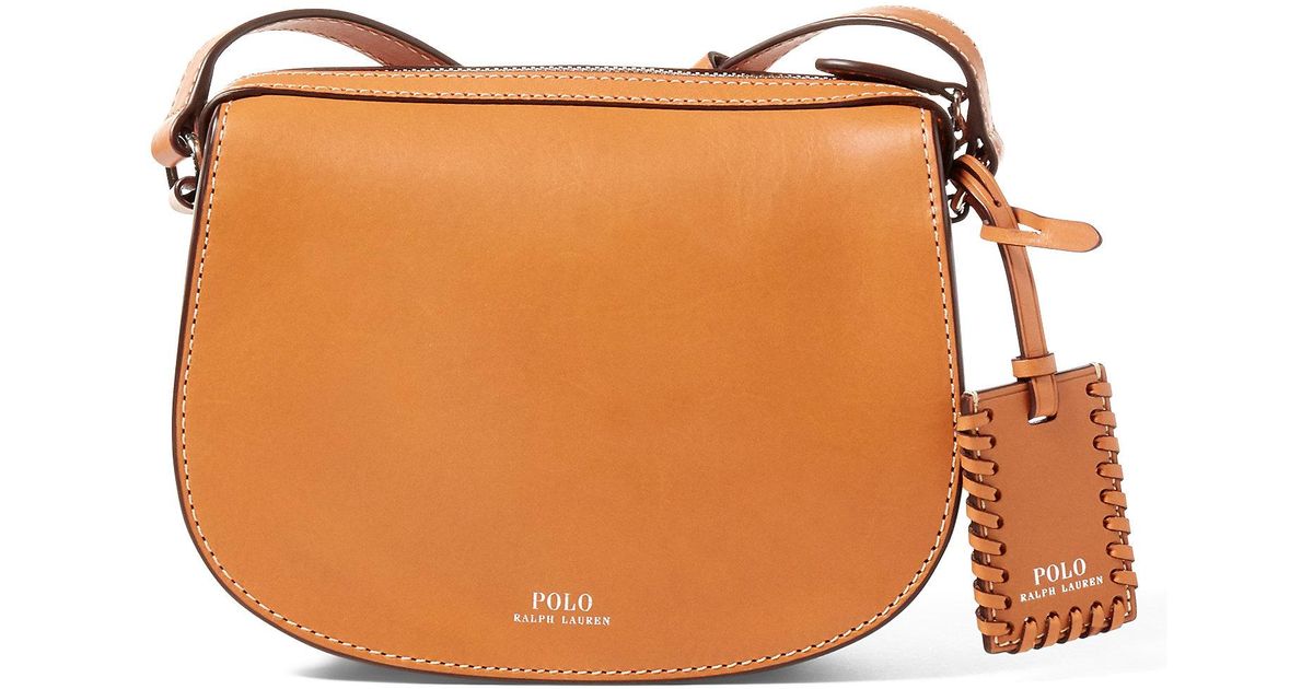 Polo Ralph Lauren Leather Mini Crossbody Bag in Tan (Brown) Lyst