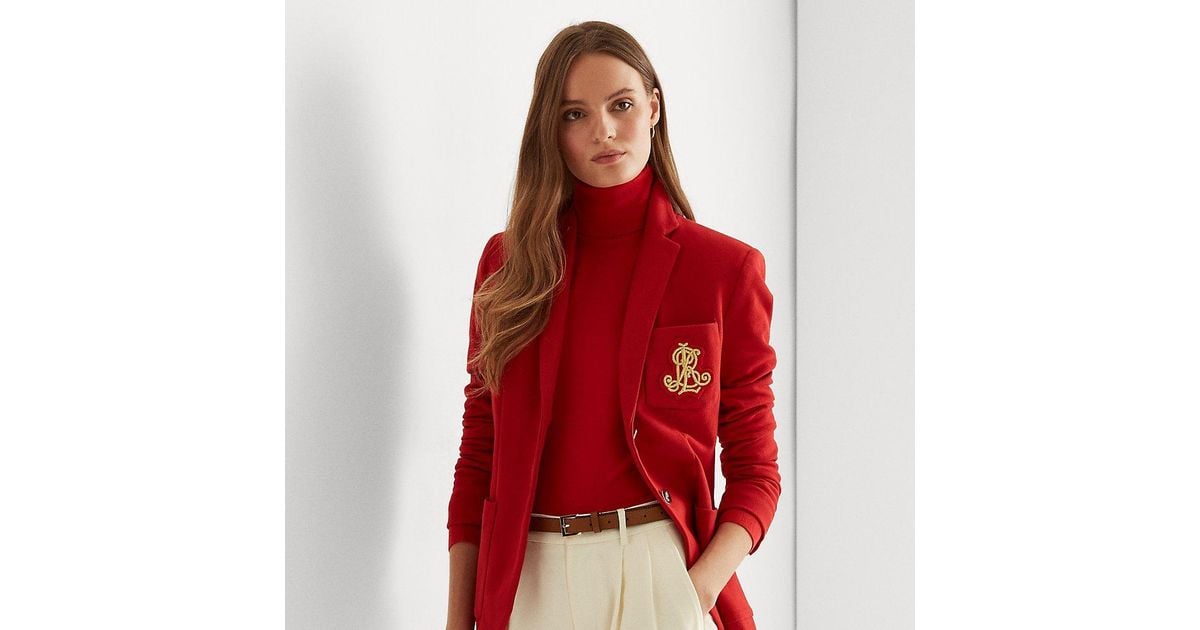 ralph lauren patch jacquard blazer