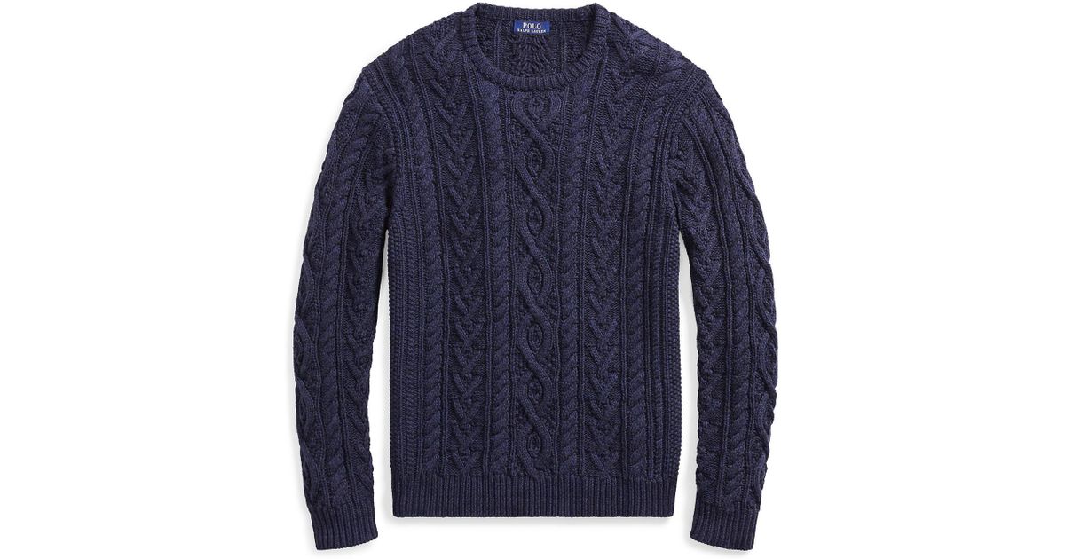 Polo Ralph Lauren Cotton The Iconic Fisherman's Jumper in Navy (Blue ...