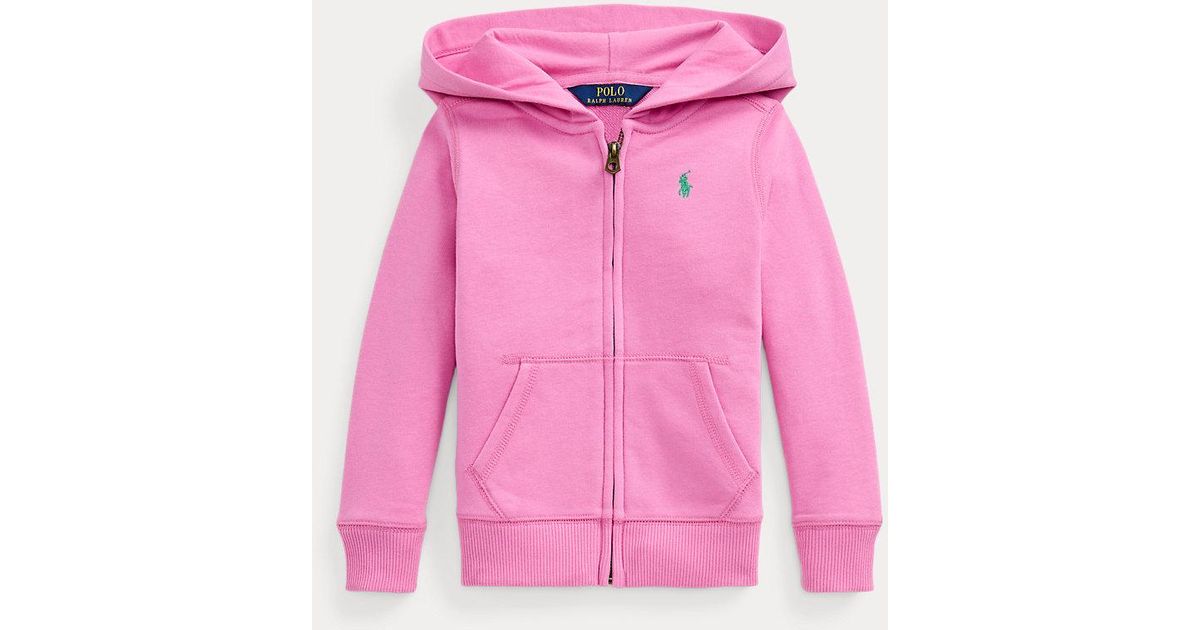 Ralph Lauren Girls Logo Hoodie in Pink