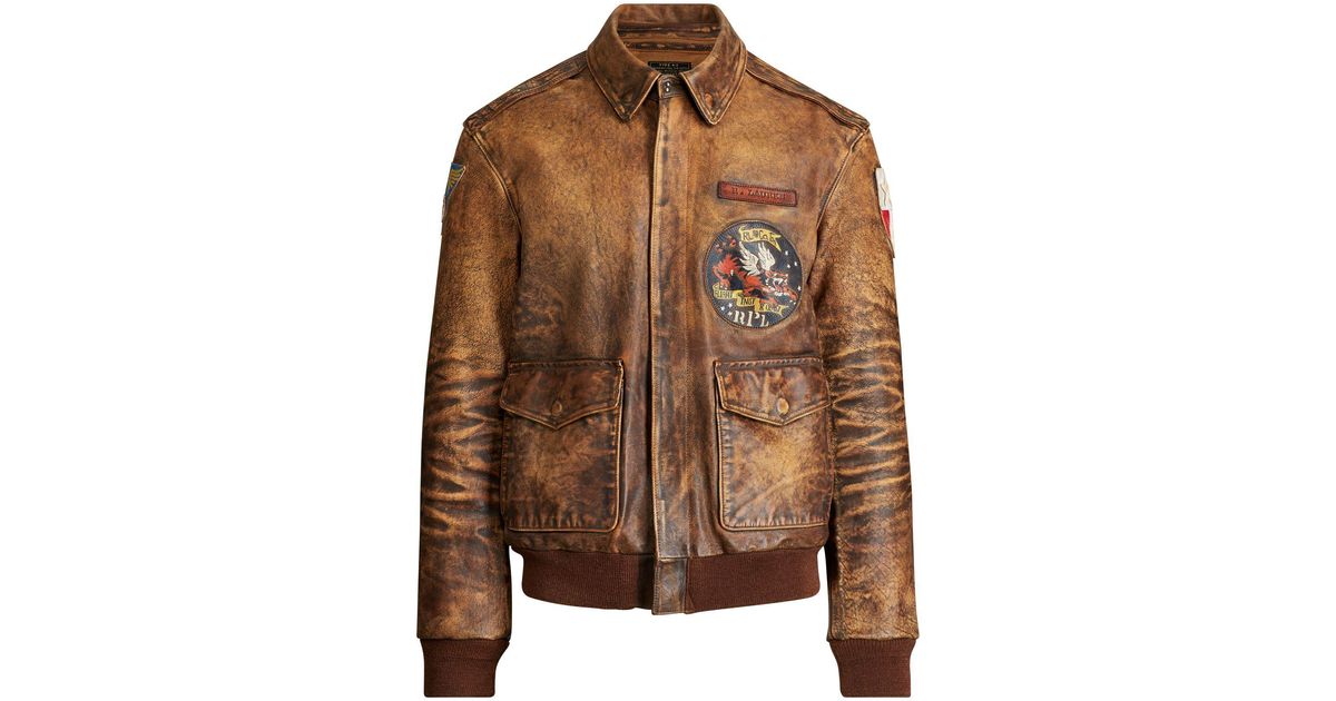 polo ralph lauren leather bomber jacket