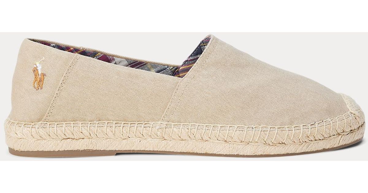 Polo Ralph Lauren Cevio Washed Canvas Espadrille in Natural for Men ...