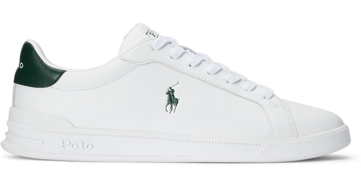 Polo Ralph Lauren Heritage Court Ii Leather Sneaker in White for Men Lyst Polo Ralph Lauren Heritage Court Ii Leather Sneaker in White for Men Lyst