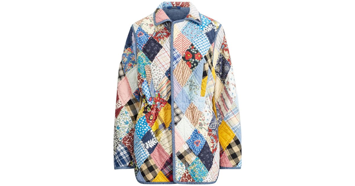 patchwork polo jacket
