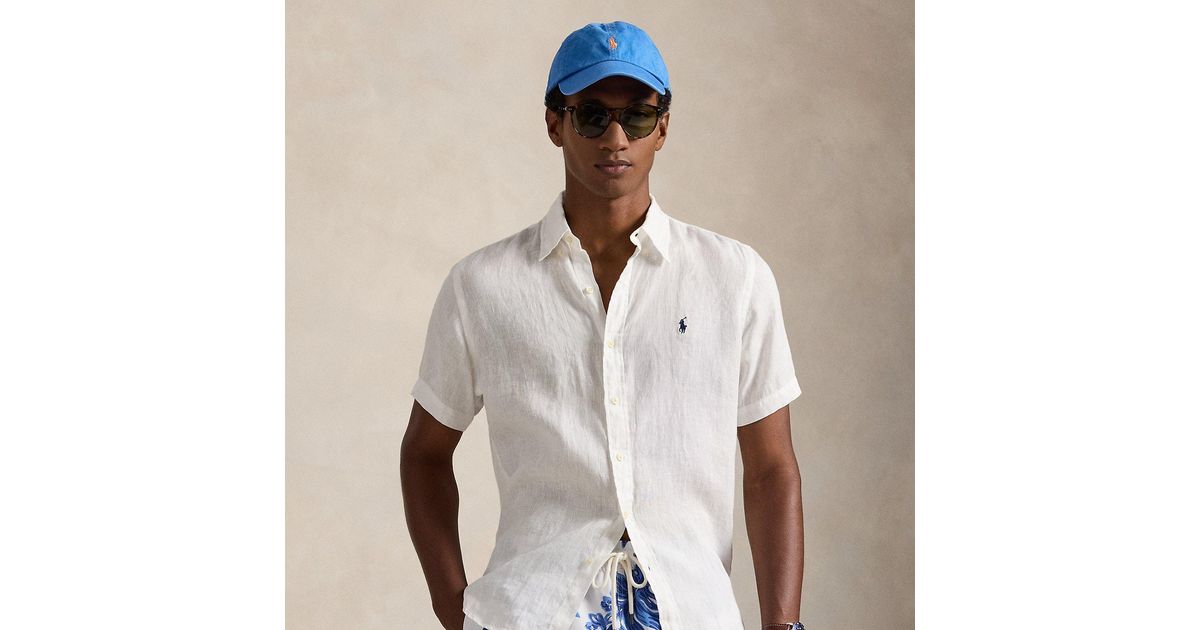 Ralph Lauren Classic Fit Linen Shirt in White for Men | Lyst