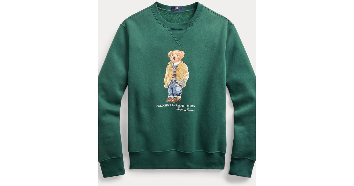 Polo Ralph Lauren Fleece-Sweatshirt mit Polo Bear in Grün für Herren | Lyst  DE
