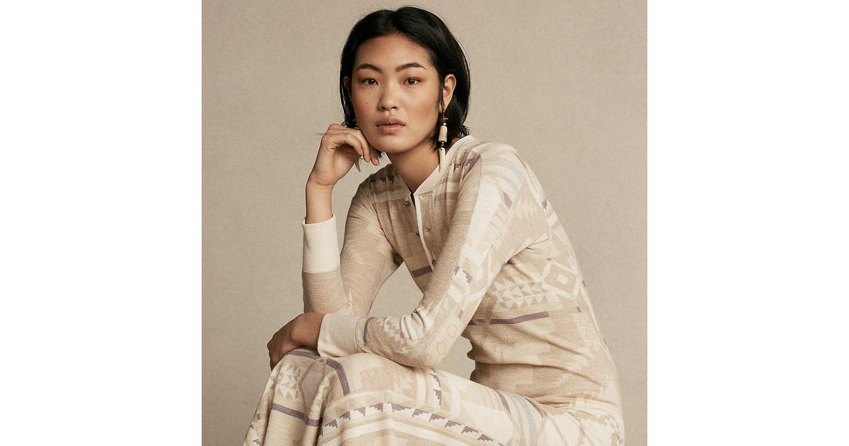 Polo Ralph Lauren Southwestern Henley Dress in Natural | Lyst