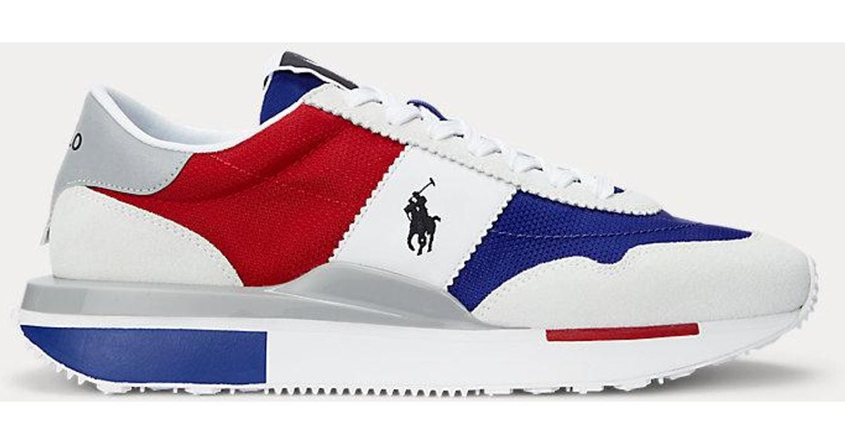 スニーカー RALPH LAUREN Train 89 Logo Suede and Oxford Sneakers Polo Ralph Lauren Men's Train 89 Logo Suede & Oxford Sneaker