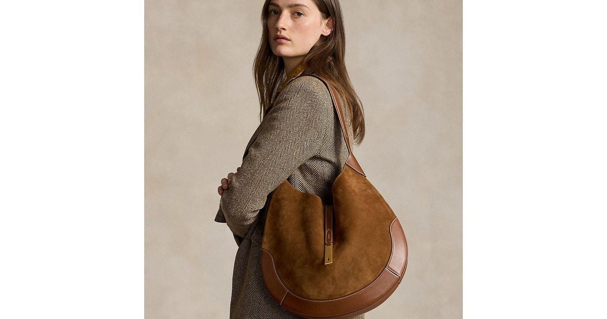 Schultertasche Ralph Lauren Tasche Wildleder Lauren By Ralph