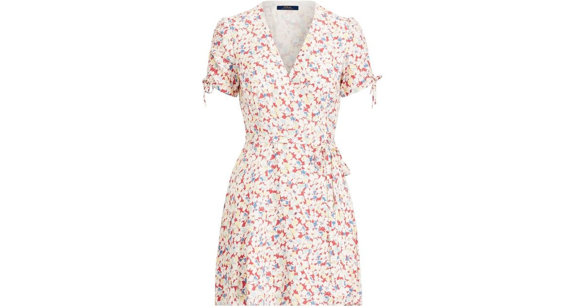 polo ralph lauren floral crepe wrap dress