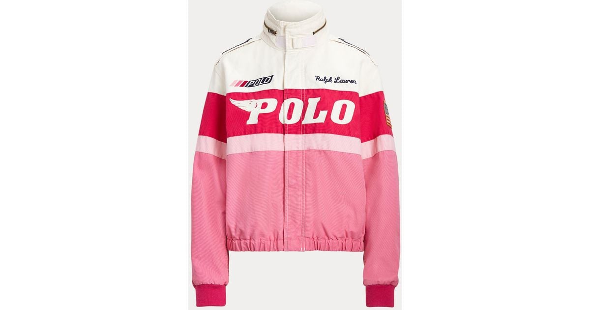 Ralph Lauren Pink Pony Cotton Canvas Bomber Jacket Lyst UK