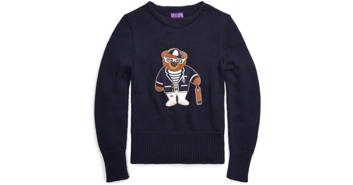 purple label polo bear sweater