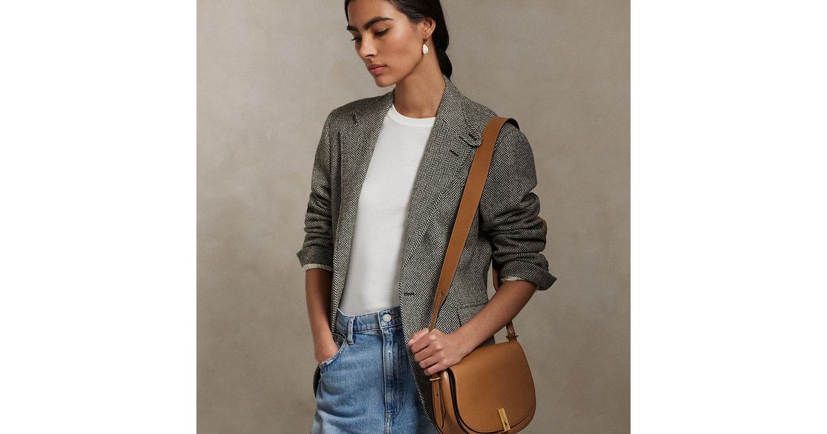 Polo Ralph Lauren Polo Id Leather Saddle Bag in Gray | Lyst