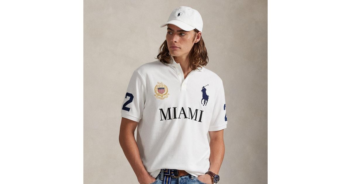 Polo Ralph Lauren Classic Fit Miami Mesh Polo Shirt in White for