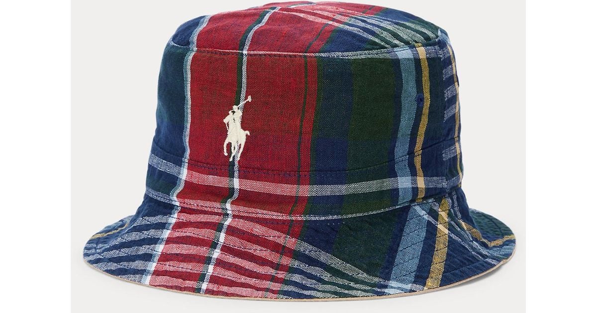 Polo Ralph Lauren Multicolor Reversible Madras Bucket Hat for men
