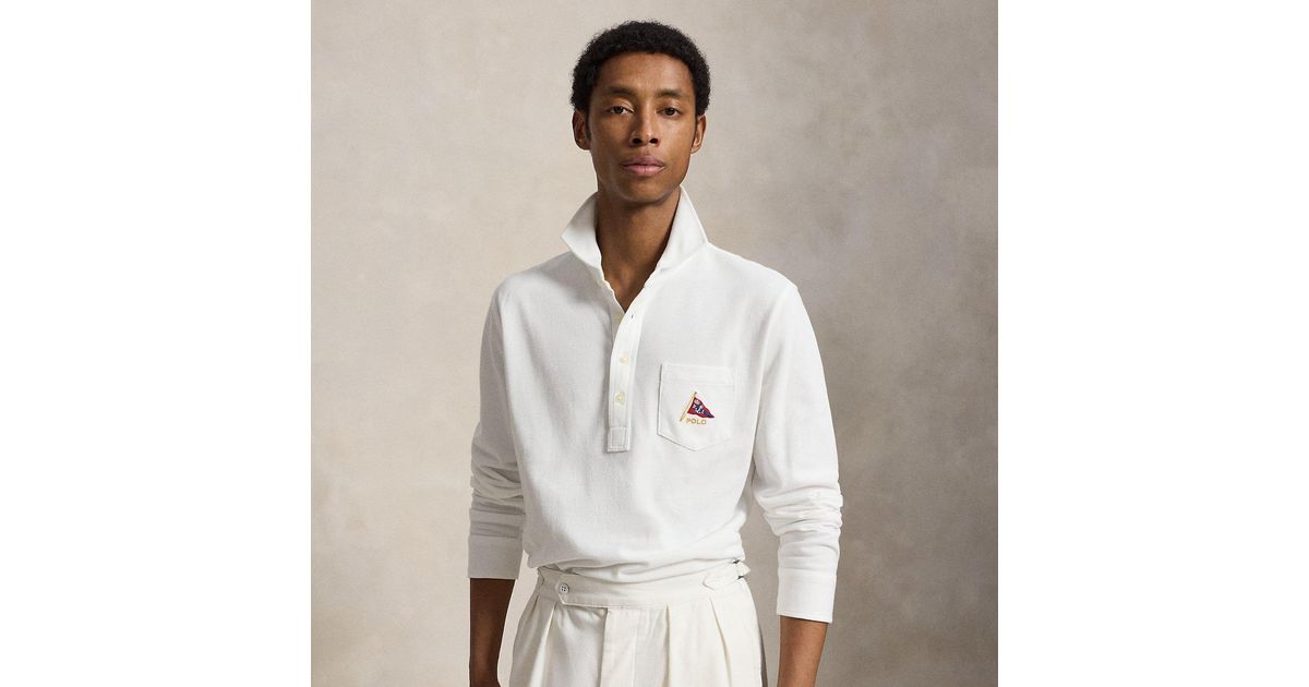 Polo Ralph Lauren Classic Fit Embroidered Mesh Polo Shirt in White for ...