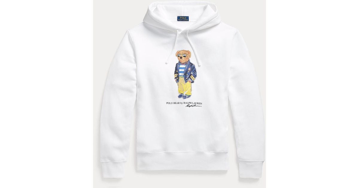 Polo Ralph Lauren Polo Bear Fleece Hoodie in White for Men Lyst
