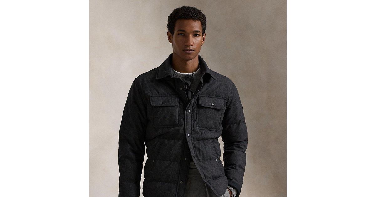 Polo Ralph Lauren Lewis Down Shirt Jacket in Black for Men Lyst UK