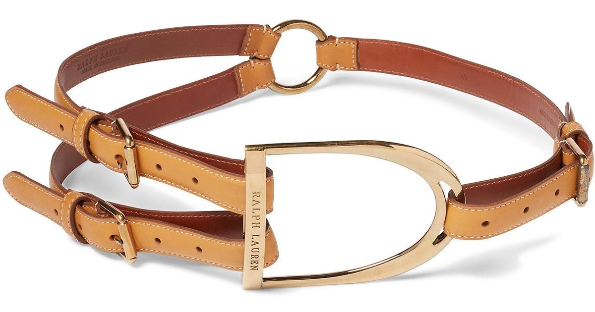 Ralph Lauren Equestrian Tri-strap Calf Belt in Brown | Lyst