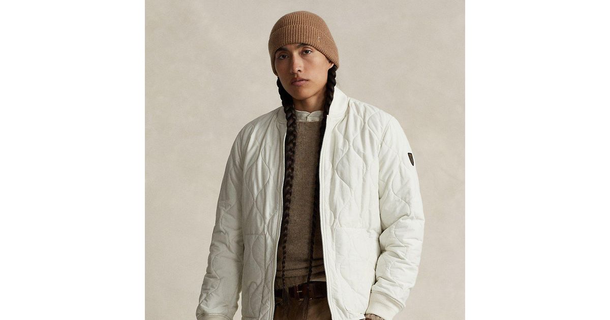 Polo Ralph Lauren Quilted Bomber Jacket in Natural for Men