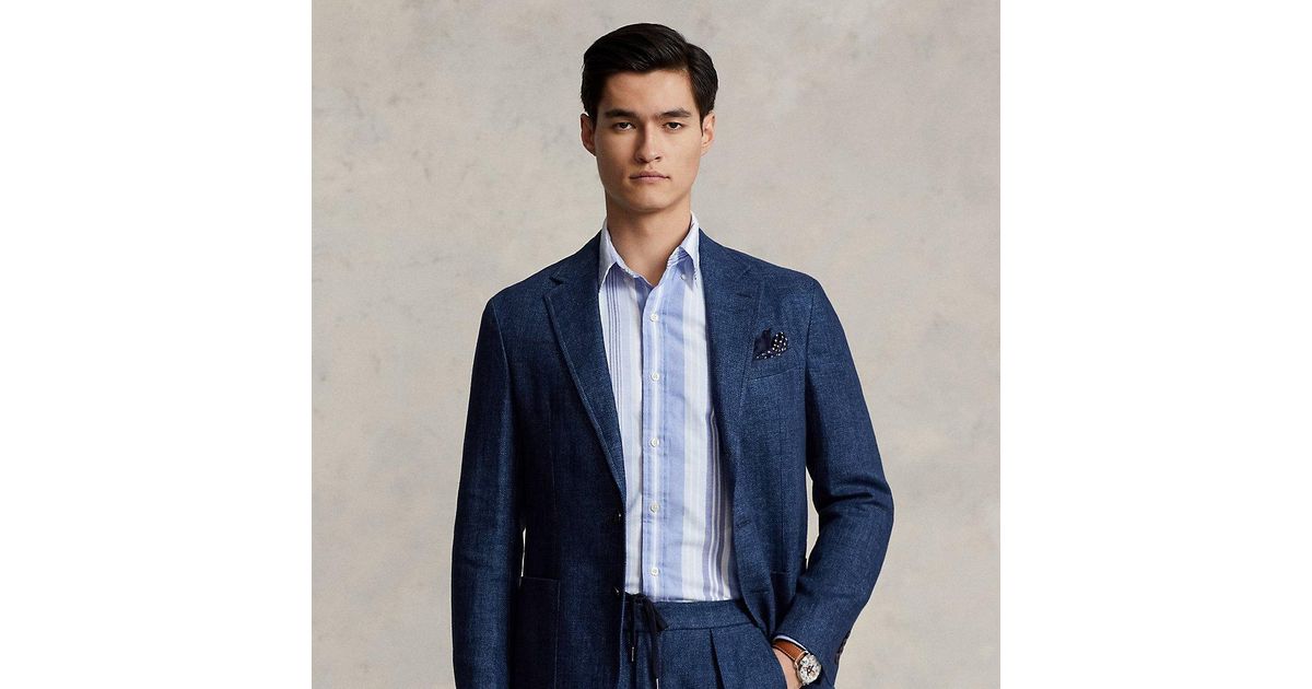 Ralph Lauren Polo Soft Linen Sport Coat in Blue for Men | Lyst