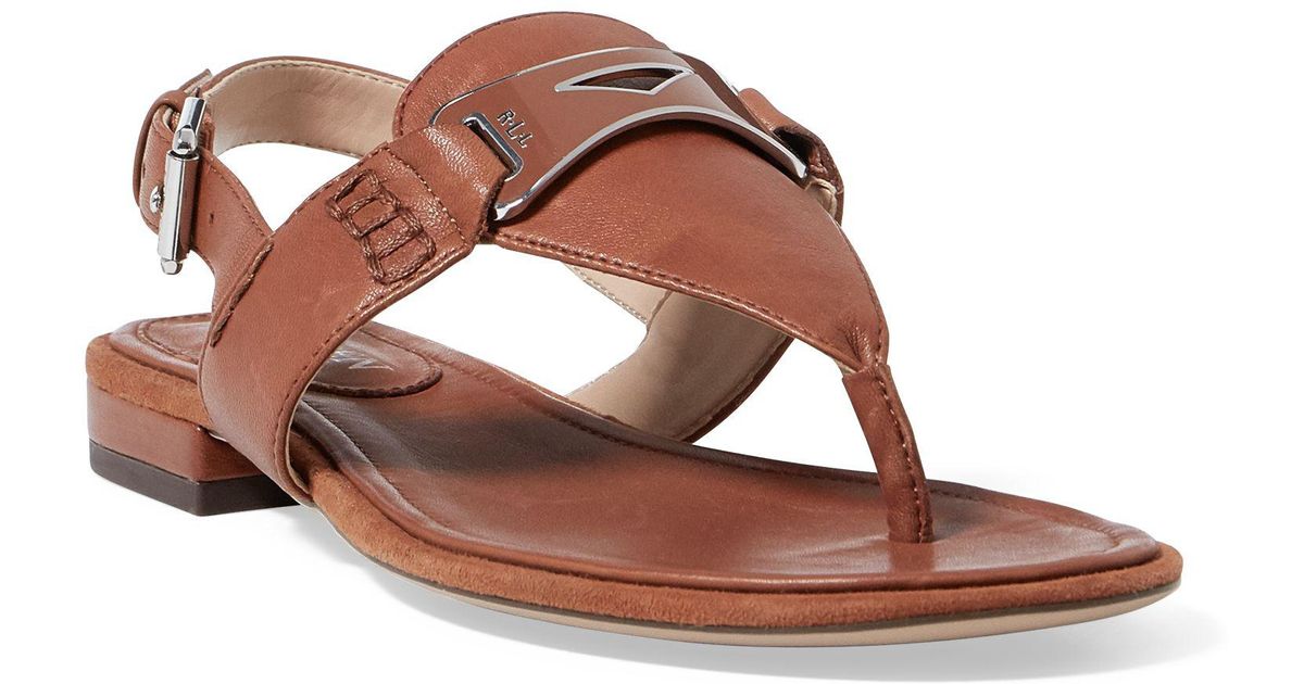 Ralph Lauren Dayna Leather Thong Sandal 