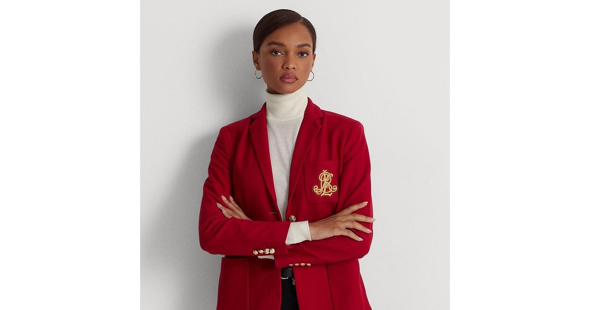 Lauren by Ralph Lauren Ralph Lauren Bullion Jacquard Blazer in Red Lyst