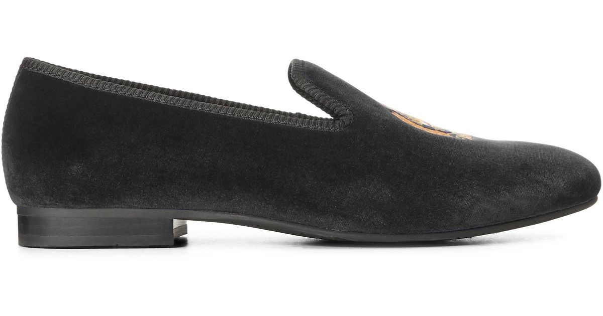 Ralph Lauren Paxton Velvet Slipper in Black for Men Lyst