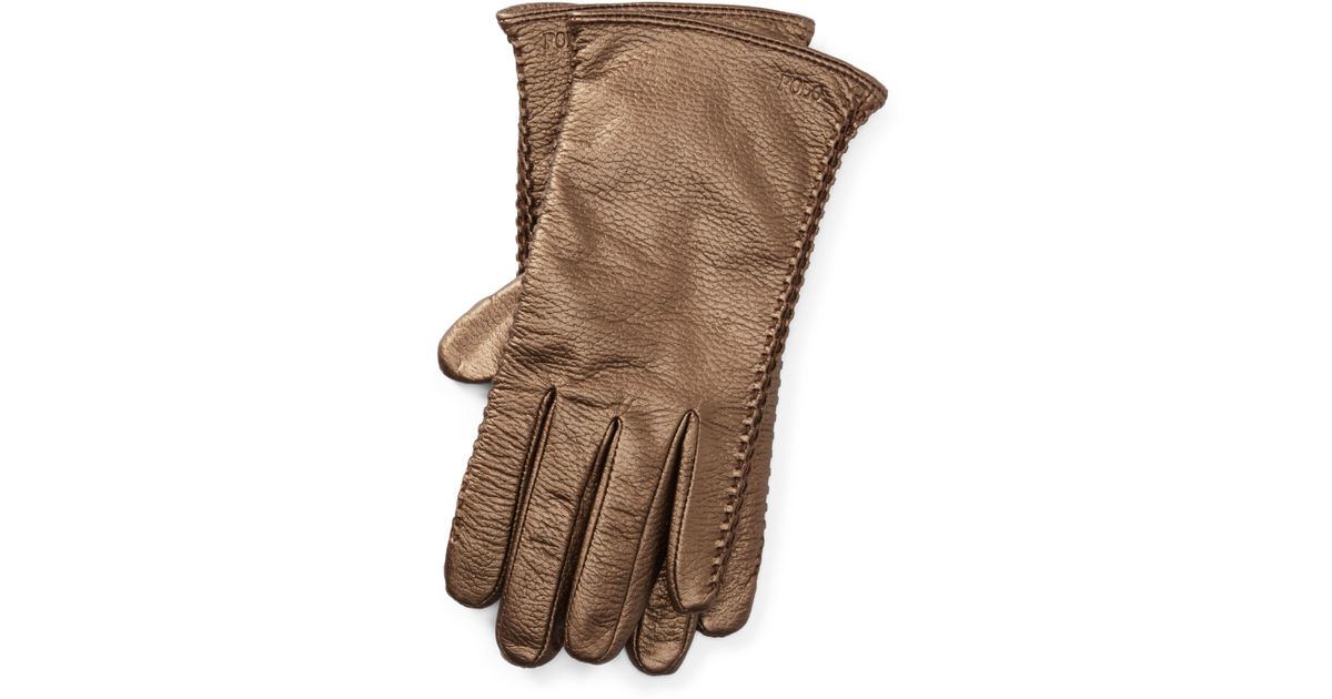 bronze leather gloves