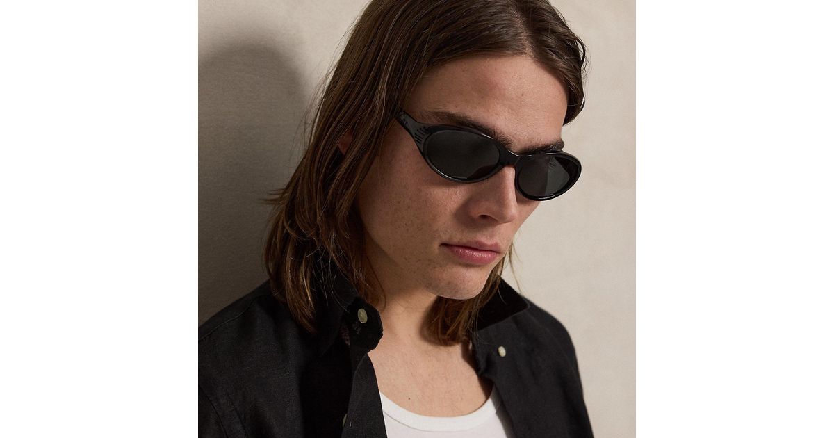 Polo Ralph Lauren Polo Sport Oval Sunglasses in Black for Men | Lyst