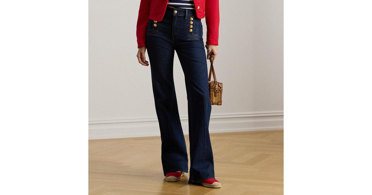 Ralph Lauren High-Rise Flare Sailor Jean in Blue | Lyst