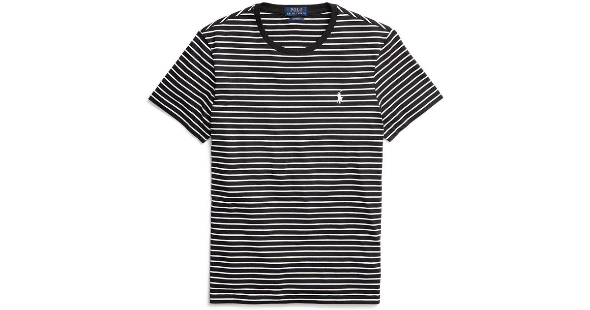 ralph lauren black and white striped t shirt