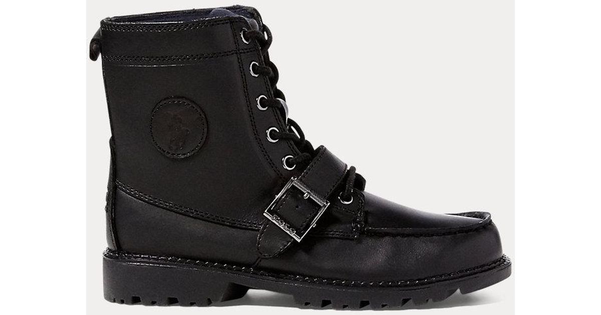 ralph lauren polo boots black
