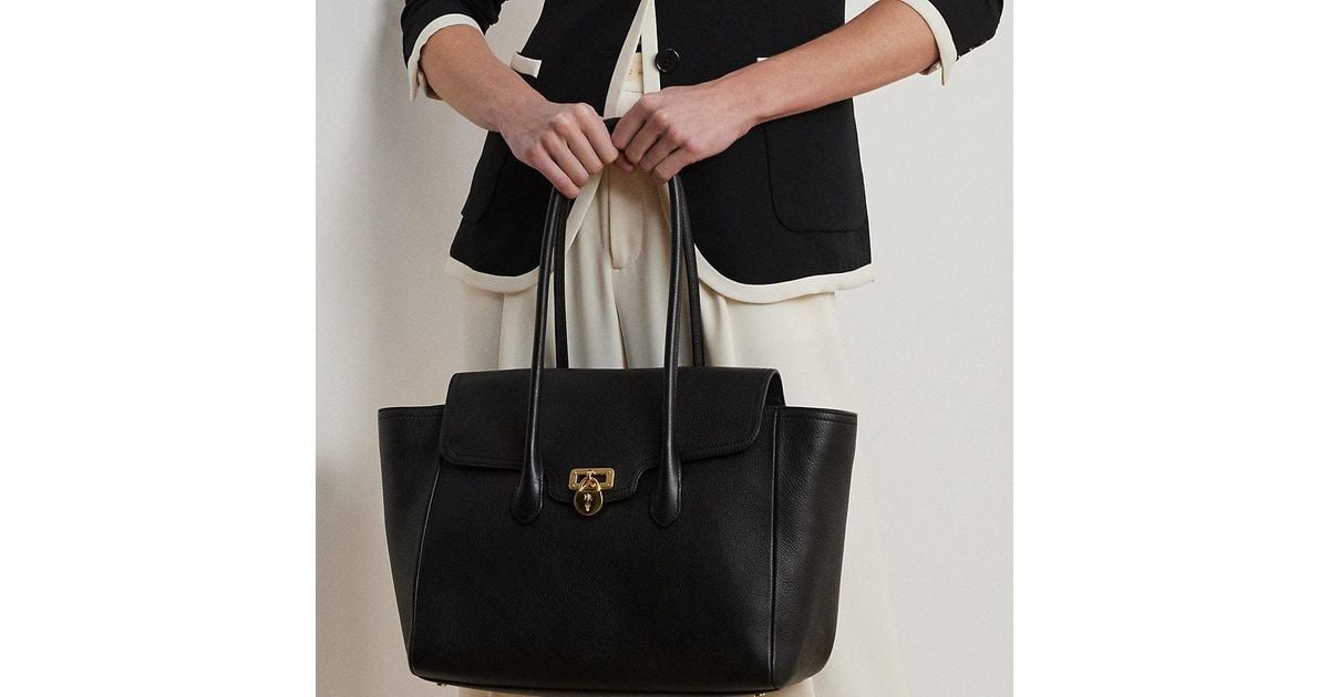 【Ralph Lauren】Large Tanner Satchel レザーサッチェル Pebbled Leather Large Tanner Satchel