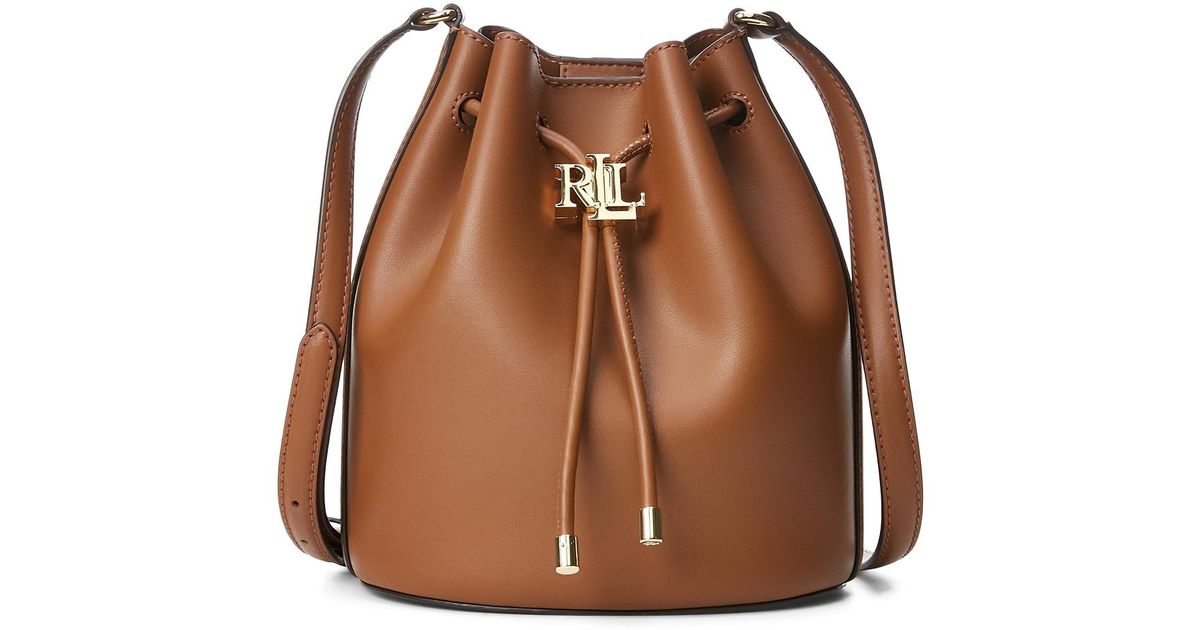 Ralph Lauren Leather Medium Andie Drawstring Bag in Brown Lyst