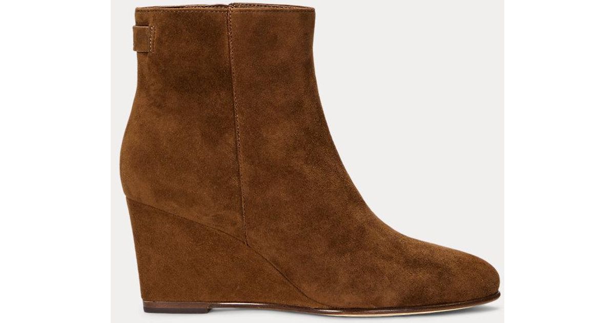 Ralph Lauren Sherry Suede Bootie in Brown Lyst UK