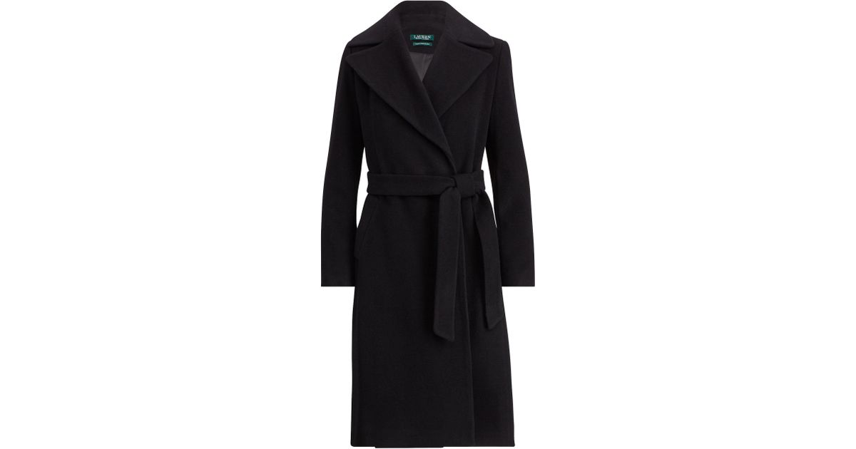 ralph lauren black wool coat