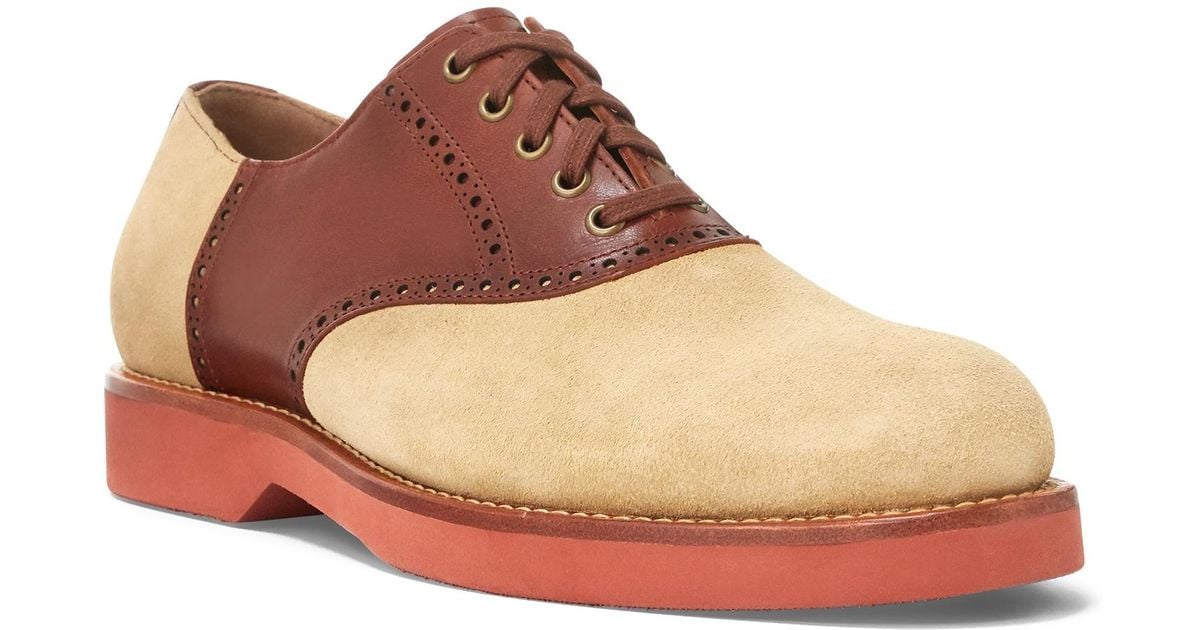 Polo Ralph Lauren Rhett Suede Saddle Shoe in Brown for Men Lyst