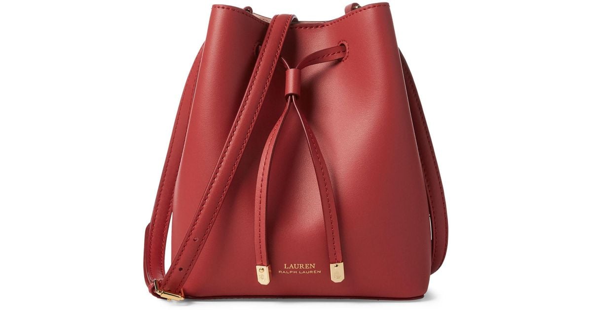 polo ralph lauren mini debby drawstring bag in red