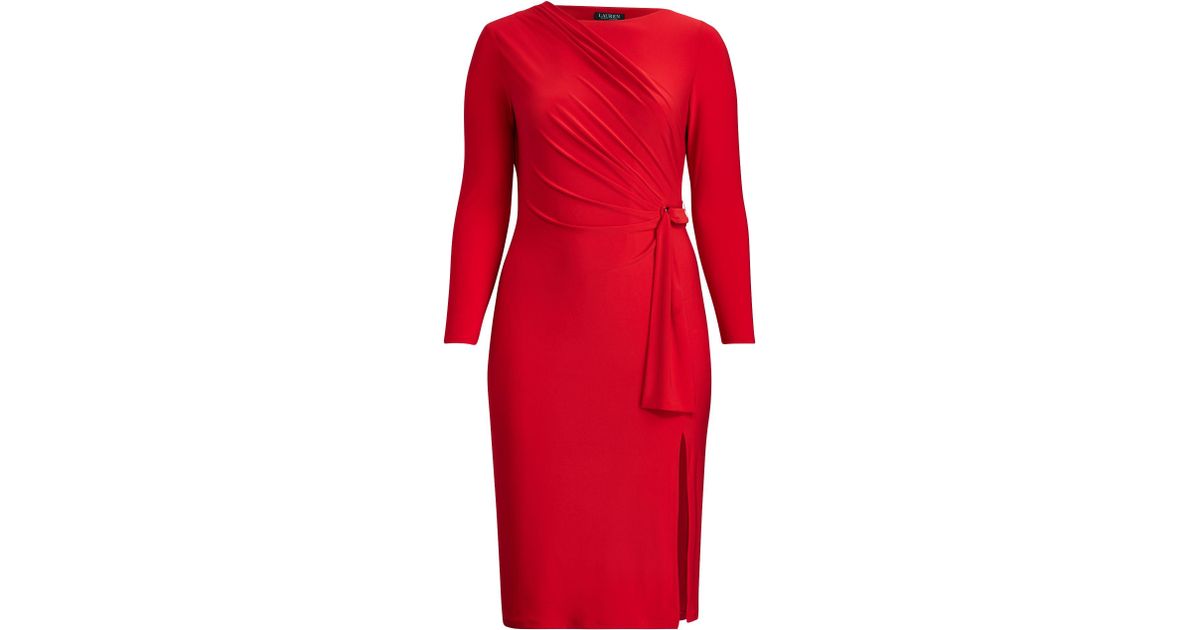 ralph lauren red wrap dress