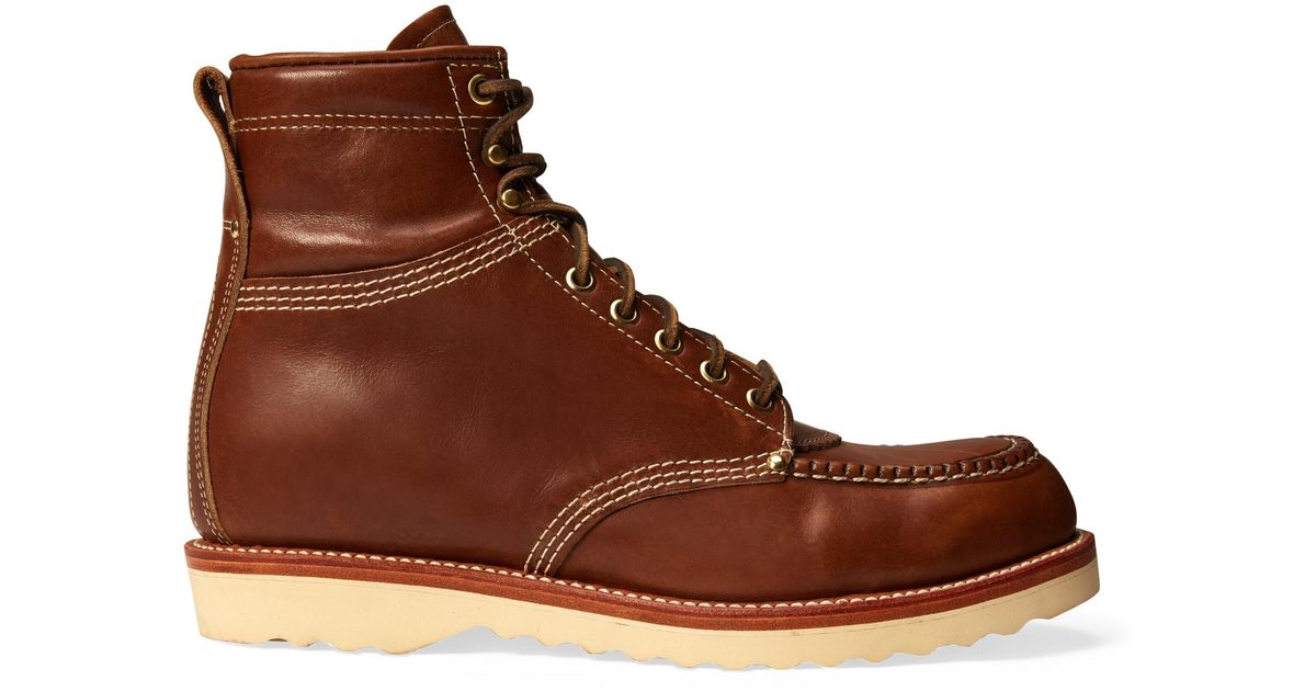 Ralph Lauren Brunel Leather Work Boot in Brown for Men | Lyst