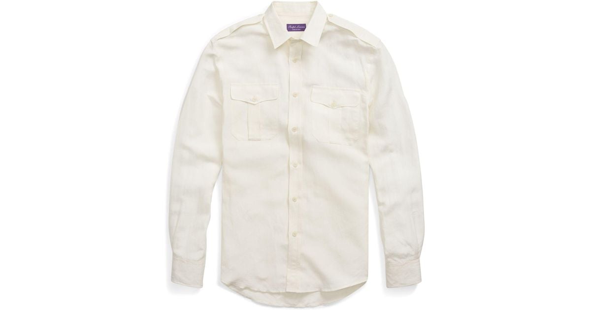 ralph lauren purple label white shirt