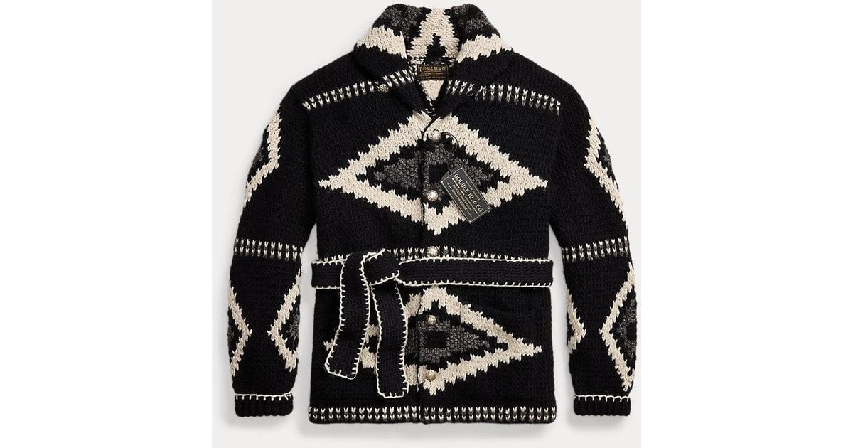 RRL Rrl X Zefren-m Hand-knit Cardigan in Black for Men | Lyst UK