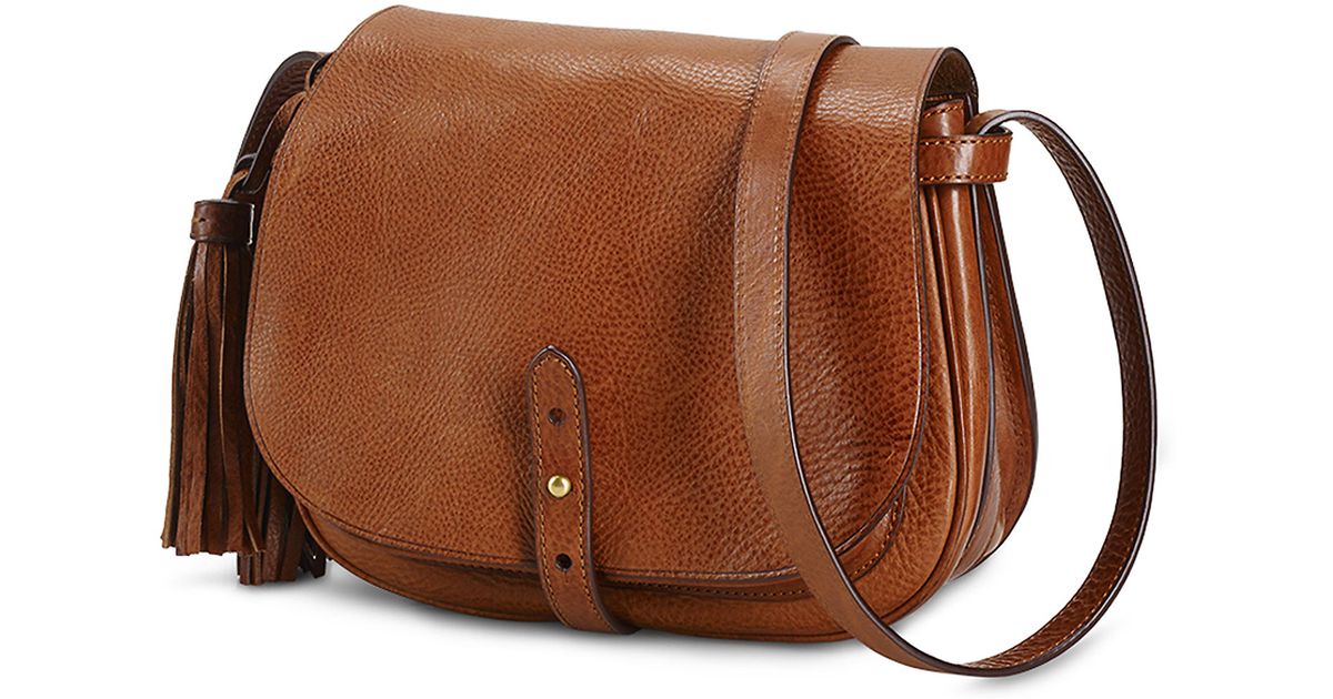 Polo Ralph Lauren Leather Tassel Messenger Bag in Brown Lyst