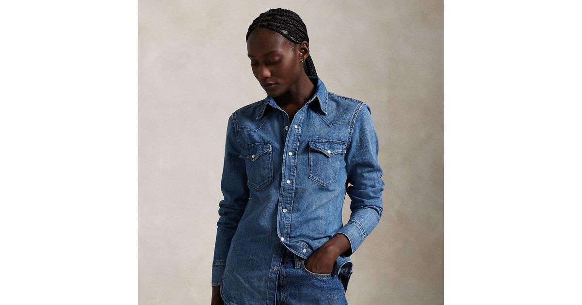 Polo Ralph Lauren Denim Western Shirt in Blue | Lyst UK
