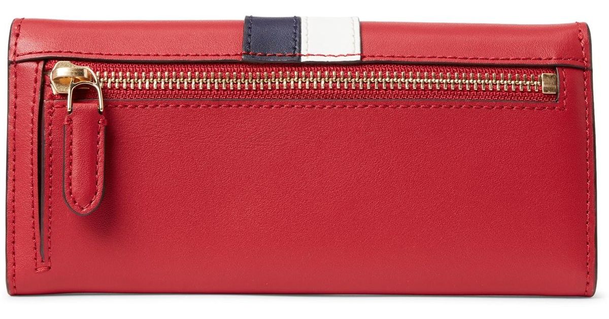 ralph lauren leather continental zip wallet