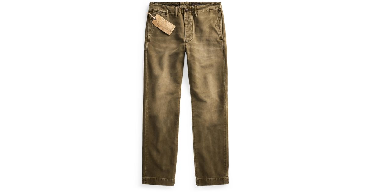 RRL Cotton Moleskin Trouser in Olive (Green) for Men Lyst