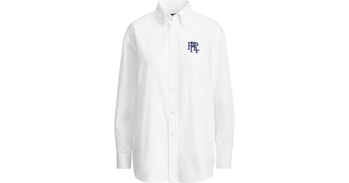 Polo Ralph Lauren Oxford Boyfriend Shirt in White | Lyst